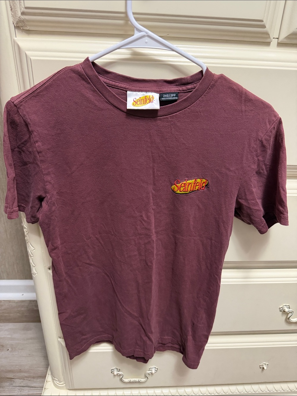 Seinfeld Logo Tee in Burgundy